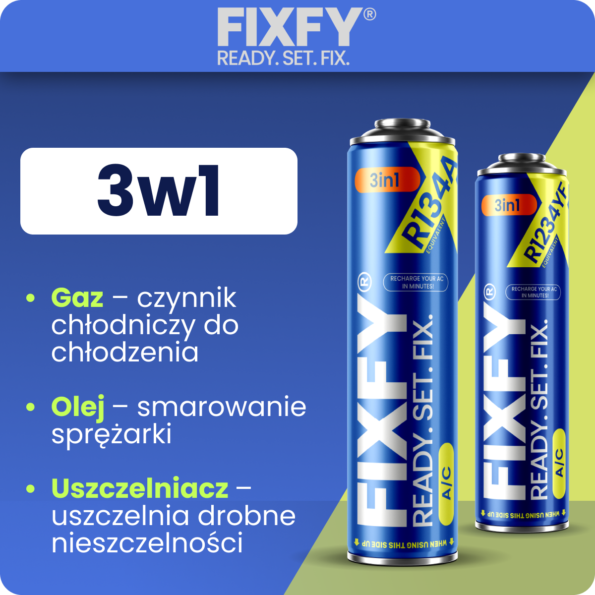 FIXFY 2x 3w1 z czynnikiem typu R134a/R1234yf