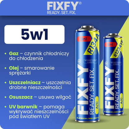 FIXFY 5w1 z czynnikiem typu R134a/R1234yf